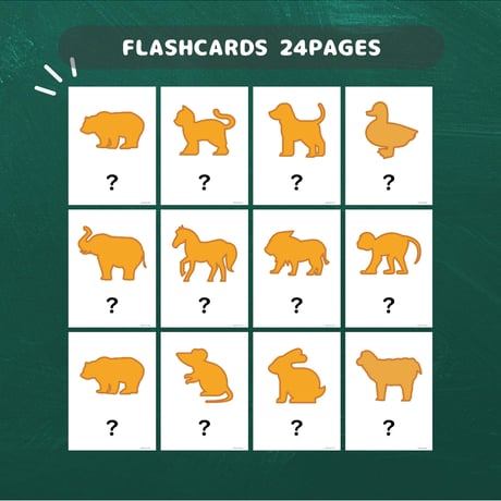 絵カード〈「たべっ子どうぶつ」モチーフ Animal Cookies Flashcards 動物クッキーピクチャーカード〉 ２４pages