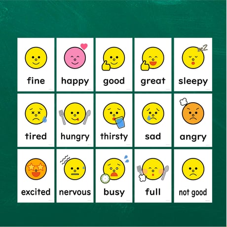 絵カード〈Feelings Flashcard 気持ちのピクチャーカード〉 16pages