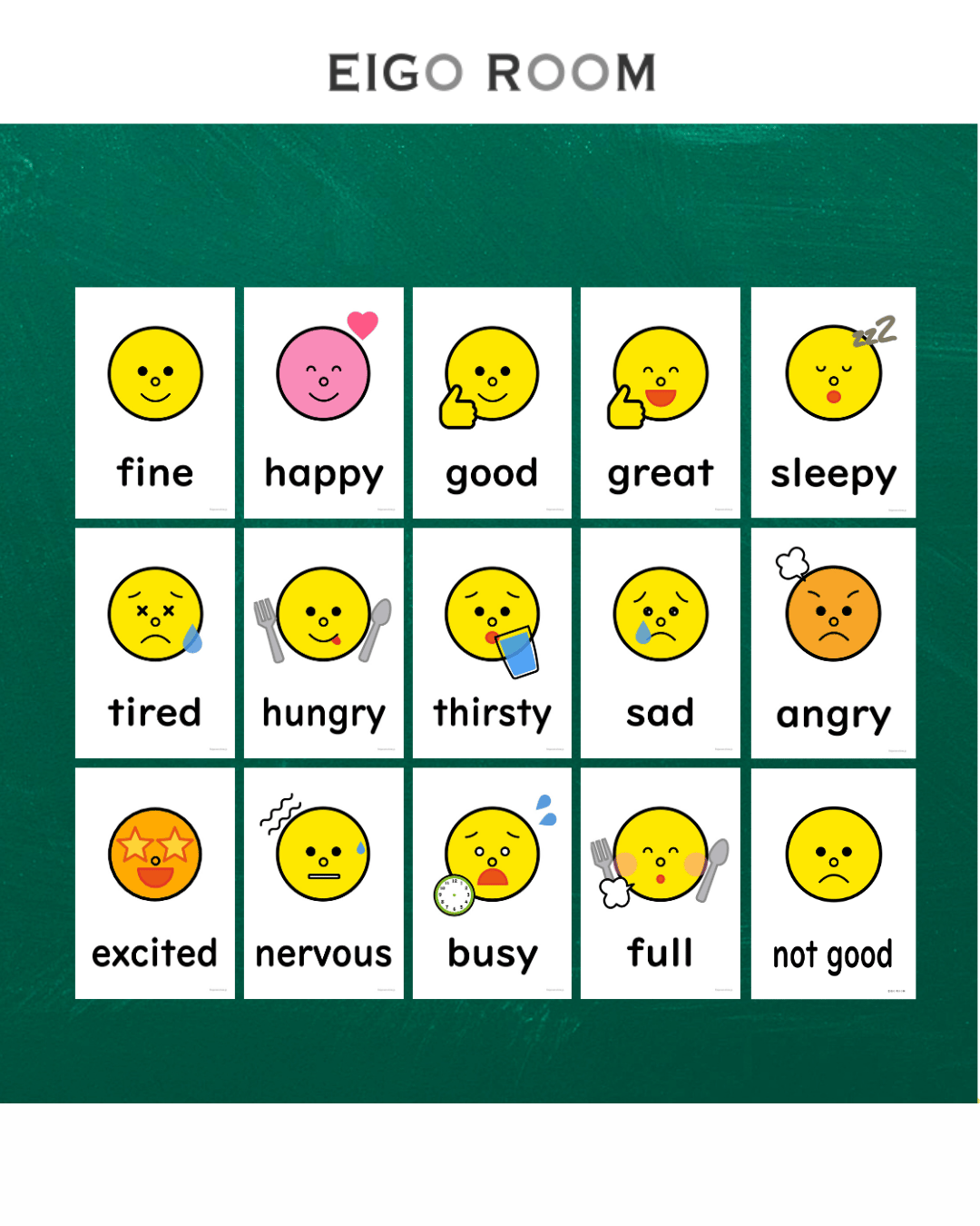 絵カード〈Feelings Flashcard 気持ちのピクチャーカード〉 16pages |