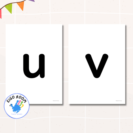 アルファベットカード〈 Lowercase Alphabet Flashcards 小文字アルファベットピクチャーカード〉 26pages