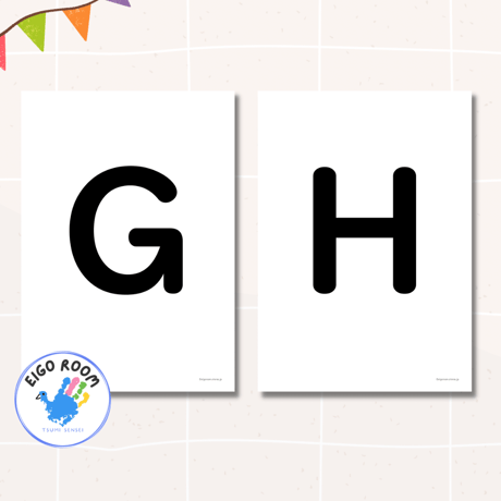 アルファベットカード〈 Uppercase Alphabet Flashcards 大文字アルファベットピクチャーカード〉 26pages