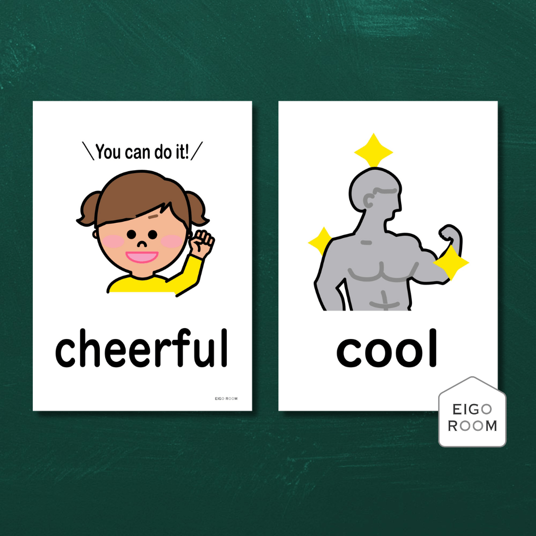 絵カード〈『Blue Sky5・6』完全対応◎ Adjectives Flashcards