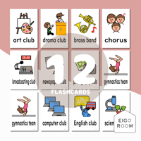 絵カード〈新『New Horizon５・６』完全対応◎  Club Activities Flashcards クラブ活動・部活動ピクチャーカード②〉 １２pages