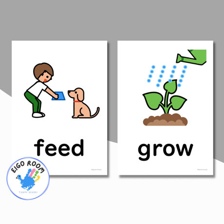 絵カード〈『New Horizon５・６』完全対応◎  Action Verbs Flashcards 動き・動作・動詞ピクチャーカード⑤〉 １２pages