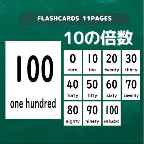 絵カード〈Numbers by 10 Flashcard 10の倍数ピクチャーカード〉 11pages  のコピー