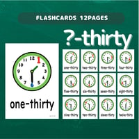 絵カード〈Time  Flashcards 時間・時計・◯〇-thirty30 〇時半ピクチャーカード〉12pages
