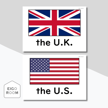 絵カード〈『Here We Go!６』完全対応◎  Country Flags Flashcards 国旗ピクチャーカード②〉 １４pages