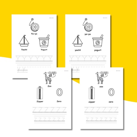 ワークシート〈Alphabet Letters Tracing Pages アルファベットなぞり書き&ぬりえワークシート〉 52pages