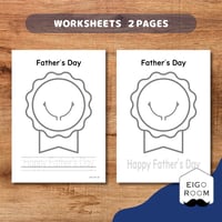 ワークシート〈Happy Father's Day Worksheet 父の日メダルワークシート①〉 2patterns