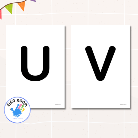 アルファベットカード〈 Uppercase Alphabet Flashcards 大文字アルファベットピクチャーカード〉 26pages