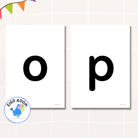 アルファベットカード〈 Lowercase Alphabet Flashcards 小文字アルファベットピクチャーカード〉 26pages
