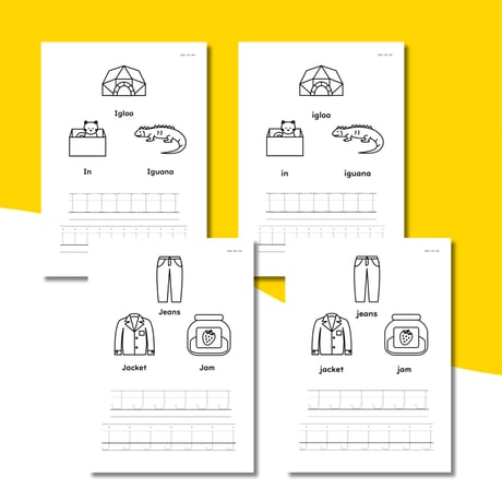 ワークシート〈Alphabet Letters Tracing Pages アルファベットなぞり書き&ぬりえワークシート〉 52pages