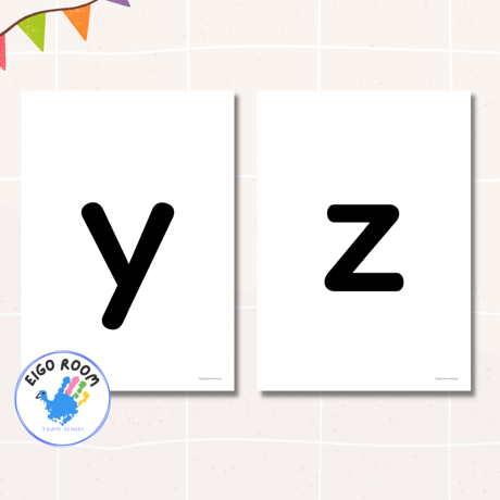 アルファベットカード〈 Lowercase Alphabet Flashcards 小文字アルファベットピクチャーカード〉 26pages