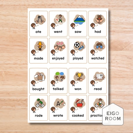 ミニカード〈Past Tense Mini Cards したこと・過去形ミニカード〉 １６種類２セット