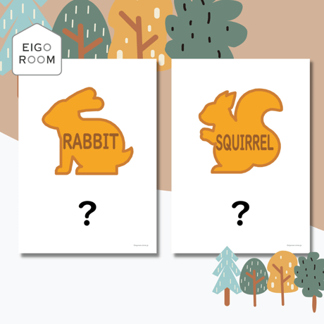 絵カード〈Forest Animal Cookies Flashcards 森の動物クッキーピクチャーカード（英語ヒント付き）〉 １２pages