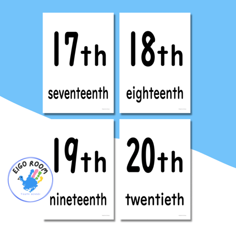 絵カード〈Dates Flashcards 日付ピクチャーカード〉 ３１pages