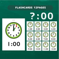 絵カード〈Time  Flashcards 時間・時計・◯時ピクチャーカード〉12pages
