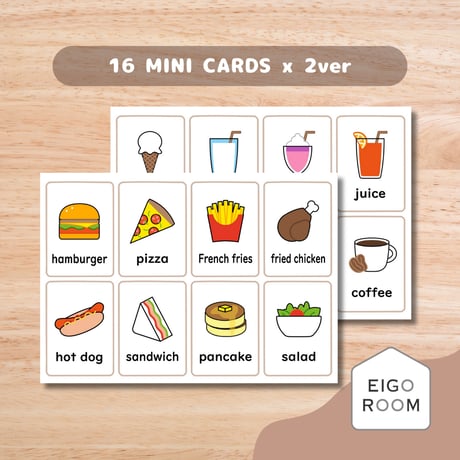 ミニカード〈Fast Foods Mini Cards ファストフードミニカード〉 １６種類２セット