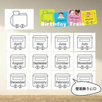 壁面飾り〈Birthday Month Train 誕生日列車〉 14pages