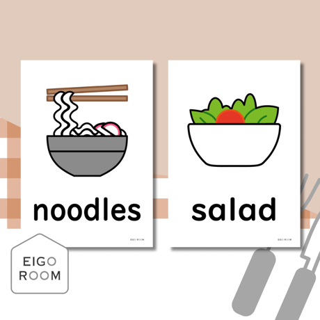 絵カード〈『Here We Go!５』完全対応◎  Foods Flashcards 食べ物ピクチャーカード②〉 １０pages