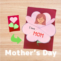 工作〈Mother's Day Foldable Flower 折って作る母の日のプレゼント・ハートの花〉 １page