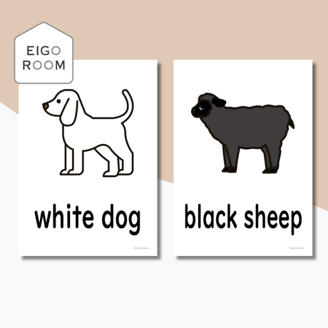 絵カード〈"Brown Bear Brown Bear What Do You See？"『くまさん くまさん なに みてるの？』モチーフ色x動物ピクチャーカード〉 11pages