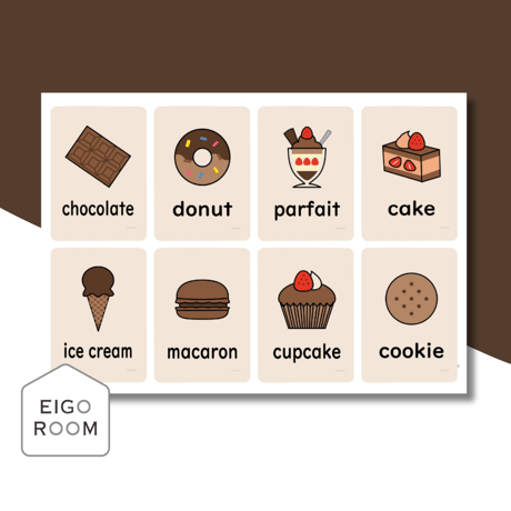 ミニカード〈Valentine’s Day Dessert Mini Cards バレンタインデザートミニカード〉 ３pages