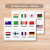 ミニカード〈Country Flags Mini Cards 国旗ミニカード〉１６種類２セット