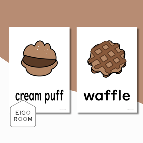 絵カード〈Valentine’s Day Dessert Flashcards バレンタインデザートピクチャーカード〉 １２pages
