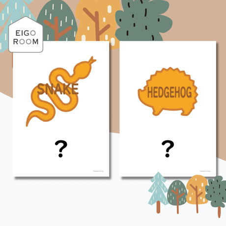 絵カード〈Forest Animal Cookies Flashcards 森の動物クッキーピクチャーカード（英語ヒント付き）〉 １２pages