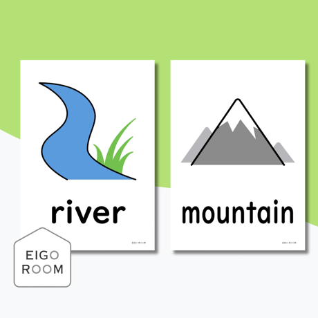絵カード〈『Here We Go!５』完全対応◎  Nature Flashcards① 自然ピクチャーカード〉 １２pages