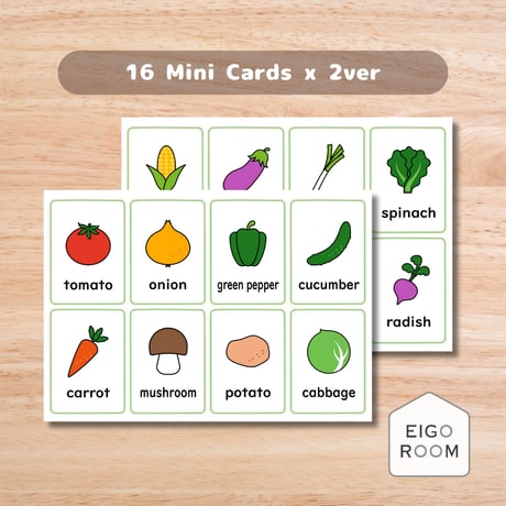 ミニカード〈『Vegetables Mini Cards　野菜ミニカード〉１６種類２セット
