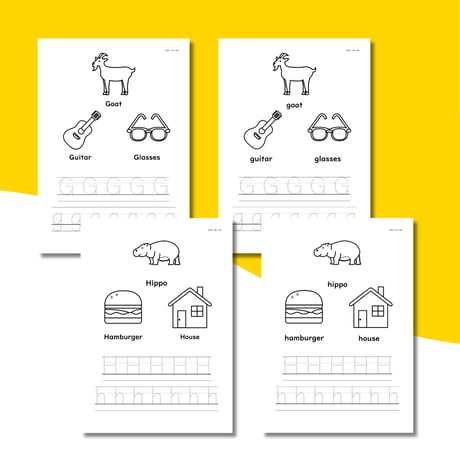 ワークシート〈Alphabet Letters Tracing Pages アルファベットなぞり書き&ぬりえワークシート〉 52pages