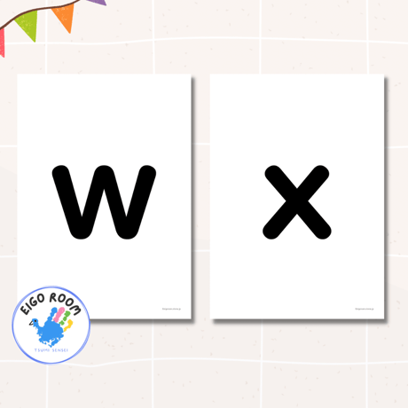アルファベットカード〈 Lowercase Alphabet Flashcards 小文字アルファベットピクチャーカード〉 26pages