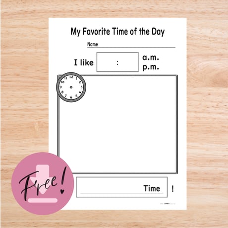 ワークシート〈My Favorite Time Routine Worksheet ぼくのお気に入りの時間> 1page