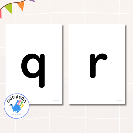 アルファベットカード〈 Lowercase Alphabet Flashcards 小文字アルファベットピクチャーカード〉 26pages