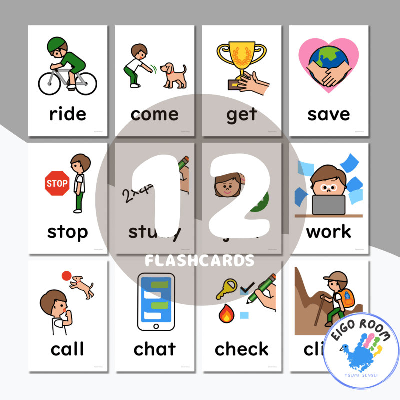 絵カード〈『New Horizon5・6』完全対応◎ Action Verbs Flashc