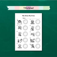 ワークシート〈My Daily Routine Worksheet ぼくの一日〉 1page
