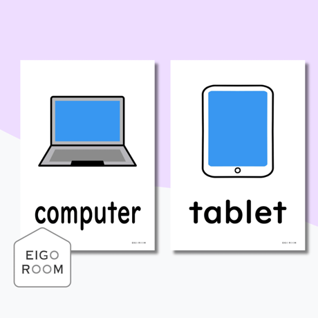 絵カード〈『Here We Go!５』完全対応◎  Belongings Flashcards 身のまわりのもの・持ち物・文房具①ピクチャーカード〉 １０pages