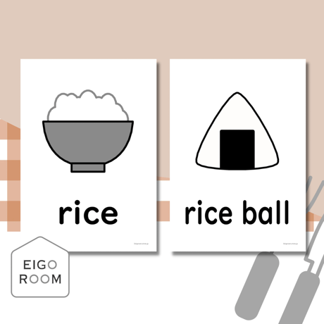 絵カード〈『New Horizon５・６』完全対応◎  Foods Flashcards 食べ物ピクチャーカード①〉 １２pages