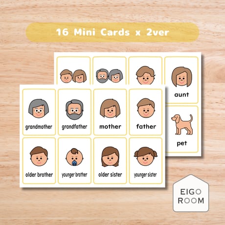 ミニカード〈Family Members Mini Cards 家族・友達ミニカード〉 １６種類２セット
