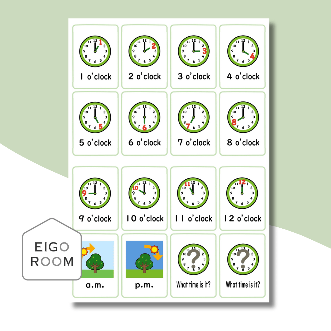 ミニカード〈Time o'clock Mini Cards 時間・時計・ 時ミニカード〉