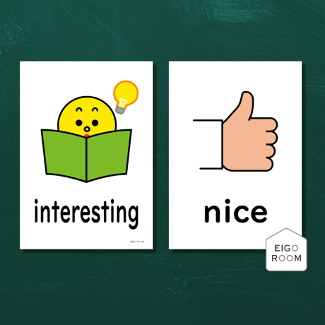 絵カード〈『Blue Sky５・６』完全対応◎  Adjectives Flashcards 感想・様子など・形容詞ピクチャーカード③〉 １２pages