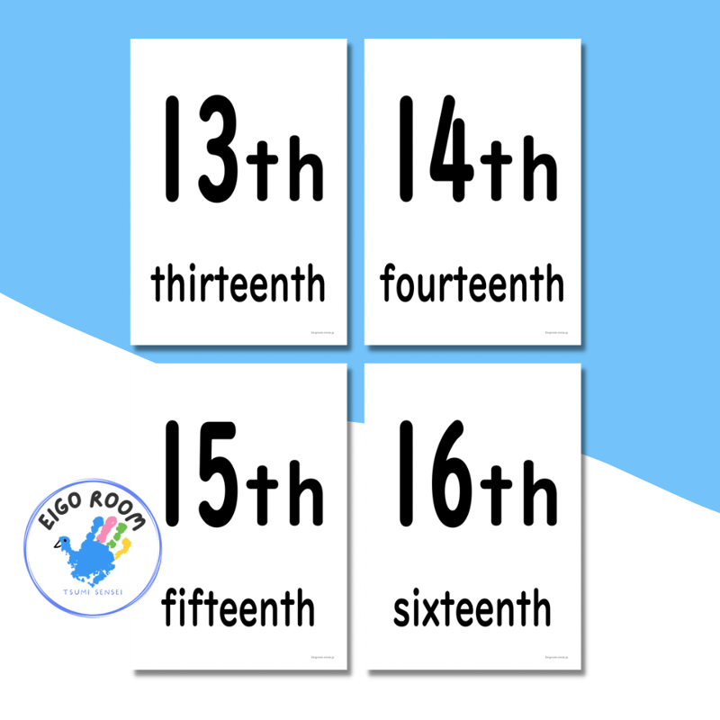 絵カード〈Dates Flashcards 日付ピクチャーカード〉 31pages | EIG