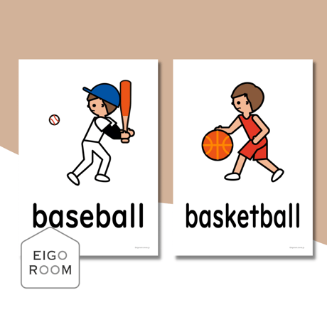 絵カード〈『New Horizon５・６』完全対応◎  Sports Flashcards スポーツピクチャーカード①〉 １０pages