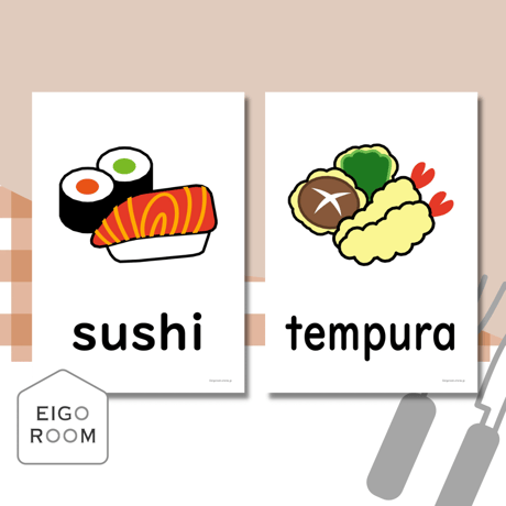 絵カード〈『New Horizon５・６』完全対応◎  Foods Flashcards 食べ物ピクチャーカード③〉 １２pages