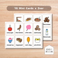 ミニカード〈 Japanese Stall Foods Mini Cards 日本の祭り・屋台の食べ物ミニカード〉 １６種類２セット