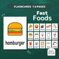 絵カード〈Fast Foods Flashcards ファストフードピクチャーカード〉 １６pages