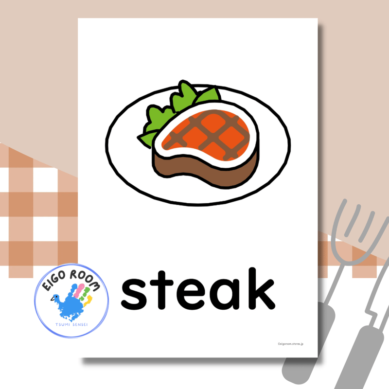 絵カード〈『Let's try!1』完全対応◎ Foods and Drinks Flash