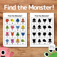 ワークシート〈Find the Monster! モンスターを探せ！ワークシート〉２pages